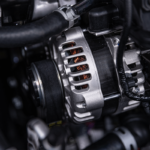 Close-up of a car alternator, showcasing its components and design, relevant to its lifespan and functionality.