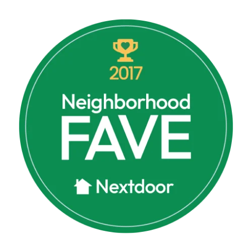 2017 Neighborhood Fave Award, celebrating a local business for its outstanding service and community support.