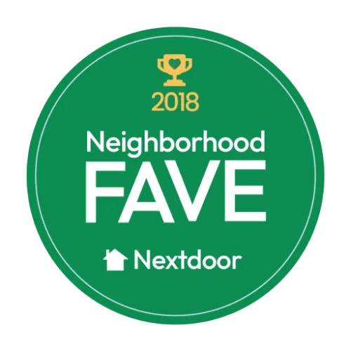 2018 Neighborhood Fave Award, celebrating a local business for its outstanding service and community support.